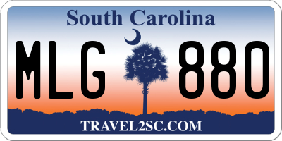SC license plate MLG880