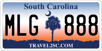 SC license plate MLG888