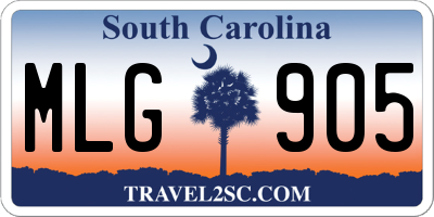 SC license plate MLG905