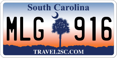 SC license plate MLG916