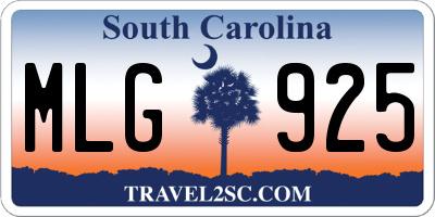SC license plate MLG925
