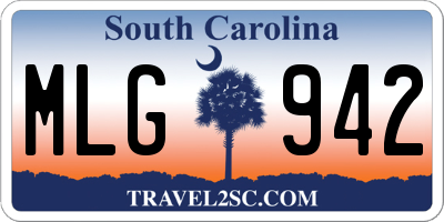 SC license plate MLG942