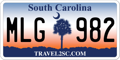 SC license plate MLG982
