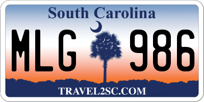 SC license plate MLG986