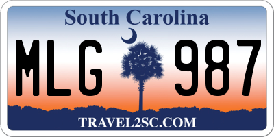 SC license plate MLG987