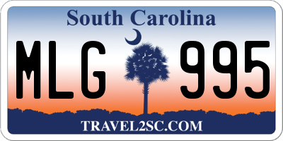 SC license plate MLG995