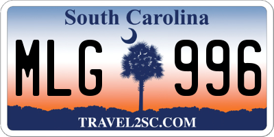 SC license plate MLG996