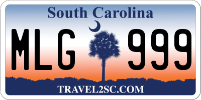 SC license plate MLG999