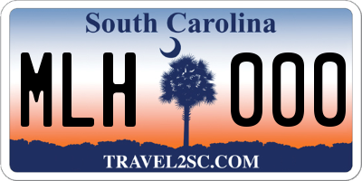SC license plate MLH000
