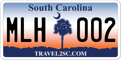 SC license plate MLH002