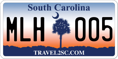 SC license plate MLH005