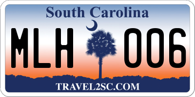 SC license plate MLH006