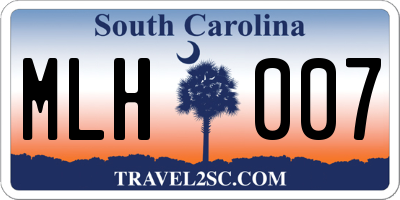 SC license plate MLH007