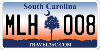 SC license plate MLH008