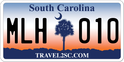 SC license plate MLH010