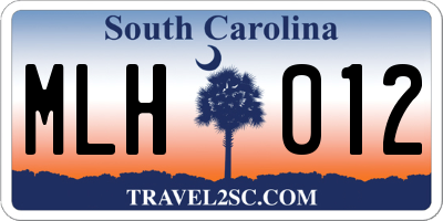 SC license plate MLH012