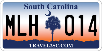 SC license plate MLH014
