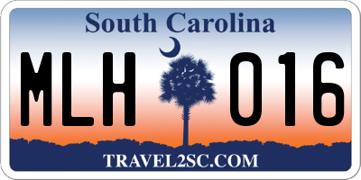 SC license plate MLH016