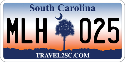 SC license plate MLH025
