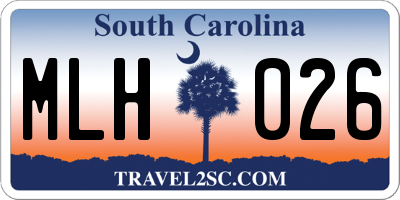 SC license plate MLH026