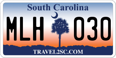 SC license plate MLH030