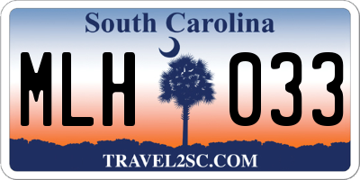 SC license plate MLH033