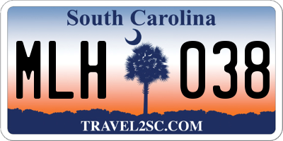 SC license plate MLH038