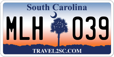 SC license plate MLH039