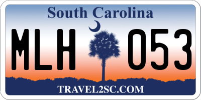SC license plate MLH053