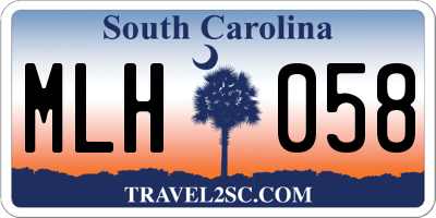 SC license plate MLH058