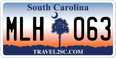 SC license plate MLH063