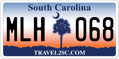 SC license plate MLH068