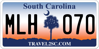 SC license plate MLH070