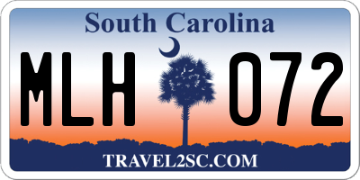 SC license plate MLH072
