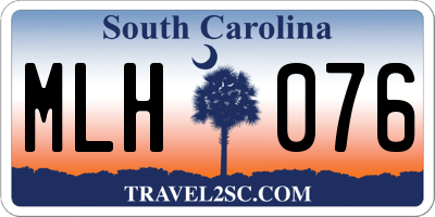 SC license plate MLH076