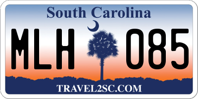 SC license plate MLH085