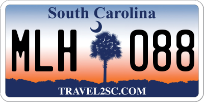 SC license plate MLH088