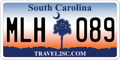 SC license plate MLH089