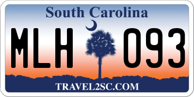 SC license plate MLH093
