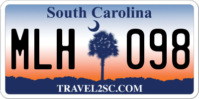 SC license plate MLH098