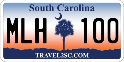 SC license plate MLH100