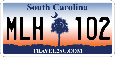 SC license plate MLH102