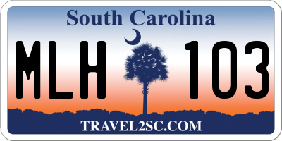 SC license plate MLH103