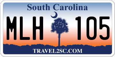 SC license plate MLH105