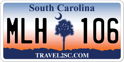 SC license plate MLH106