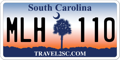 SC license plate MLH110