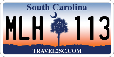 SC license plate MLH113