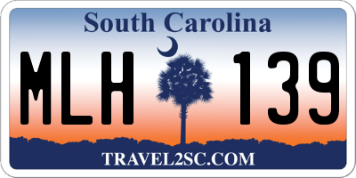 SC license plate MLH139