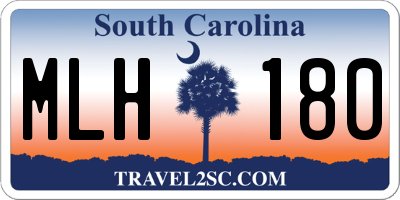 SC license plate MLH180