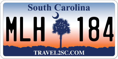 SC license plate MLH184